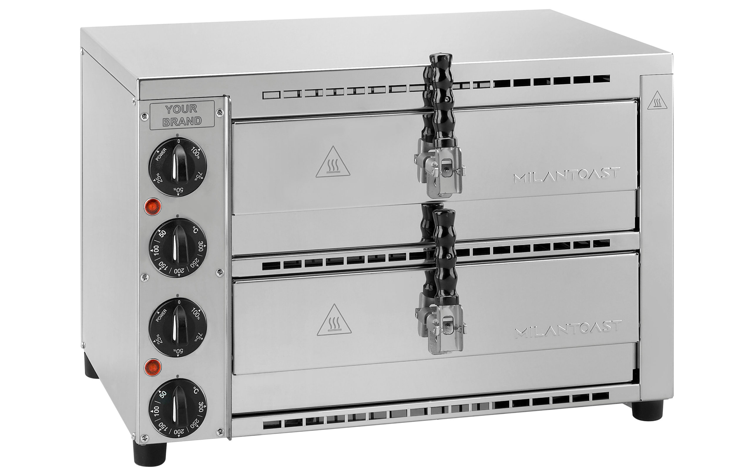 Milantoast Pull Try Four à Pizza 2 Chambres Inox Électrique