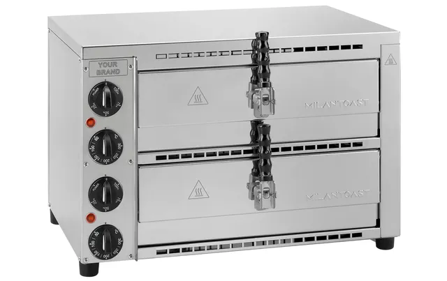 Milantoast Pull Try Four à Pizza 2 Chambres Inox Électrique