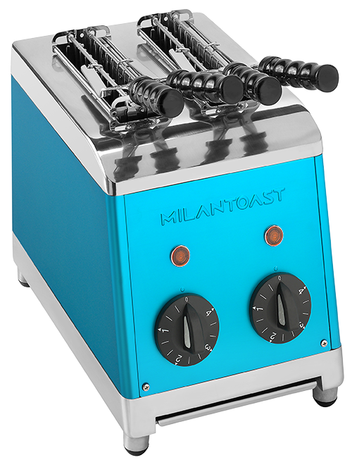 Milantoast Classic grille-pain classique bleu pinces inox Italie
